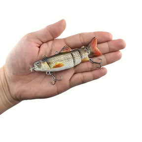 Isca de Pesca Robótica Multijuntada com Design Irídeo Realista, 10cm/20g, Ação Afundante, Perfeito para Pesca em Água Doce e Salgada, Iscas Superficiais