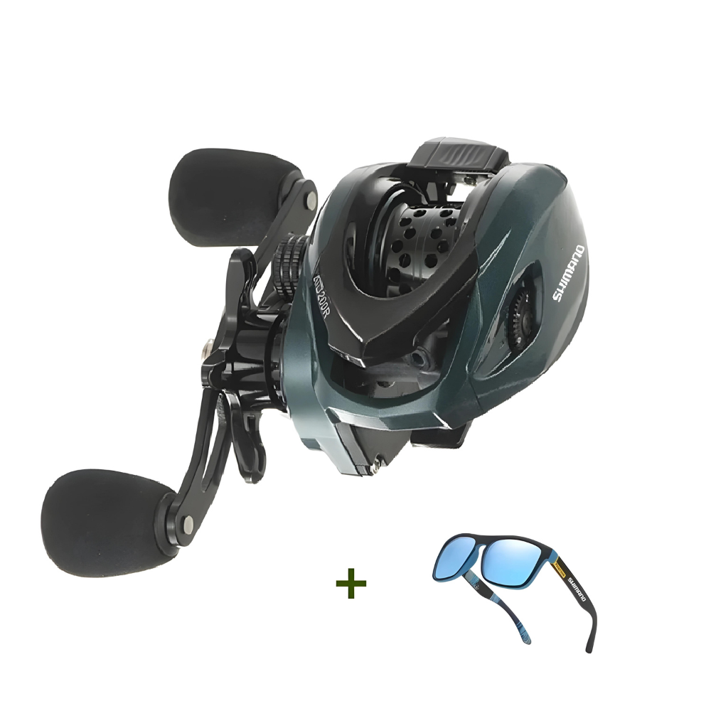 Carretilha Shimano ATD200 Com Drag 10kg Sistema De Travagem Magnético Cross-Fire + Óculos De Sol Polarizado Grátis