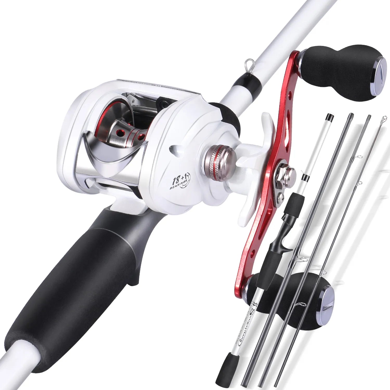 Kit de Pesca Sougayilang Carretilha de Alta Performance e Vara Leve 1.98m