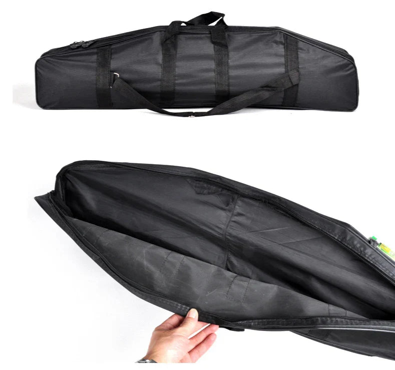 Bolsa Para Vara De Pesca 80cm Dobrável 2 Compartimento 1 Bolso Lateral