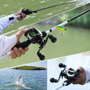 Kit de Pesca Sougayilang Carretilha de Alta Performance e Vara Leve 1.98m