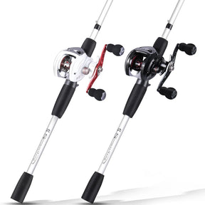 Kit de Pesca Sougayilang Carretilha de Alta Performance e Vara Leve 1.98m