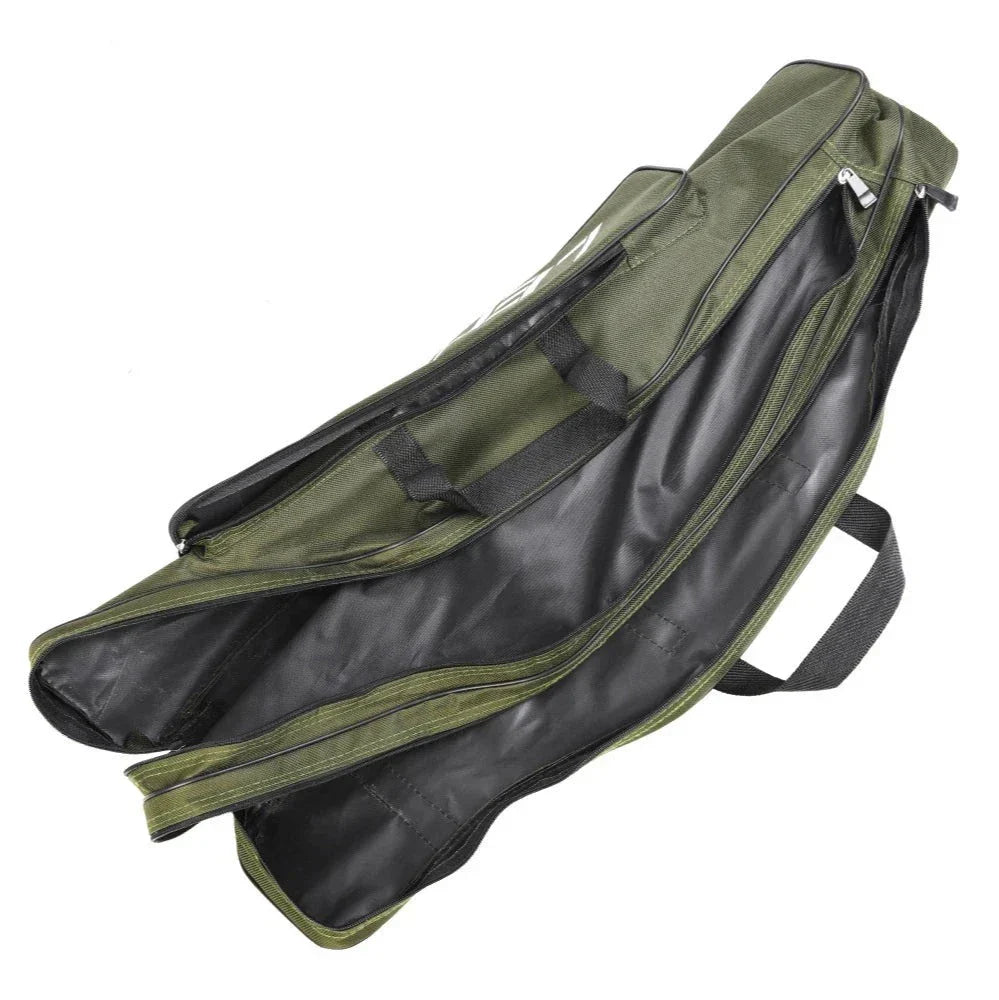 Bolsa Para Vara De Pesca 80cm Dobrável 2 Compartimento 1 Bolso Lateral