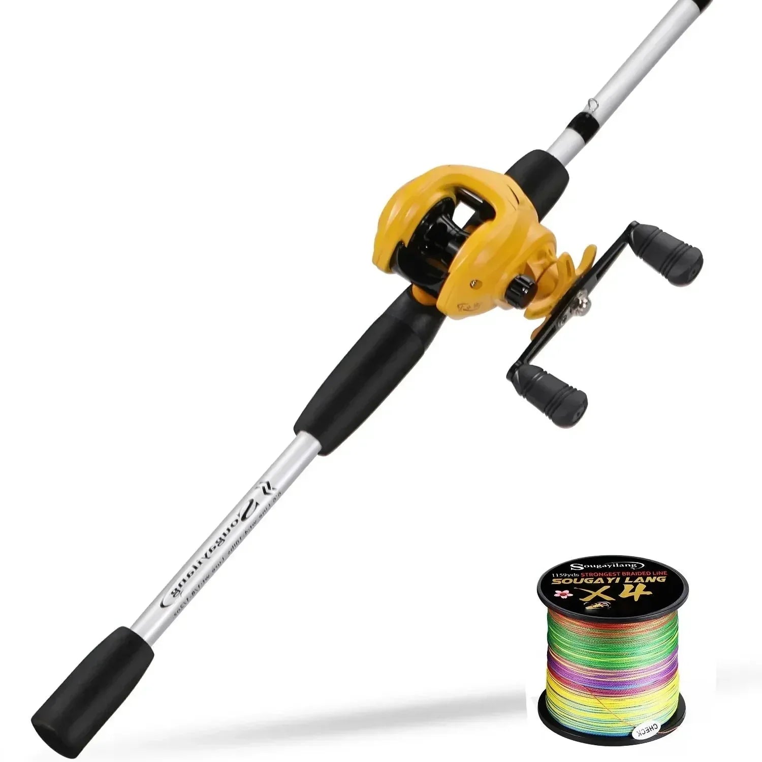 Kit de Pesca Sougayilang Carretilha de Alta Performance e Vara Leve 1.98m