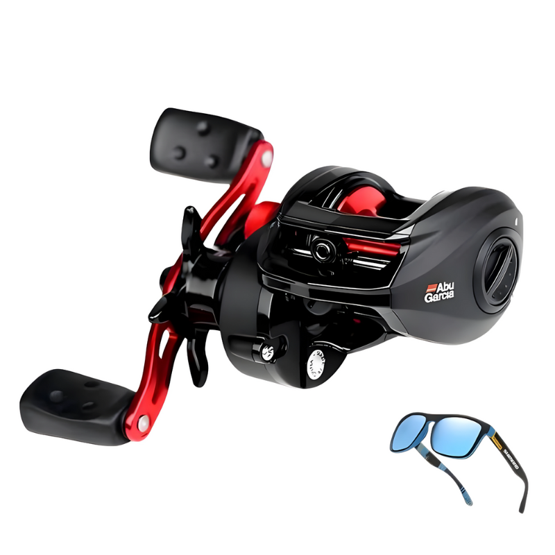 Carretilha de Pesca Abu Garcia Black Max3 Drag 8kg Com 4 Rolamentos de Aço Inoxidável + Óculos De Sol Polarizado Grátis