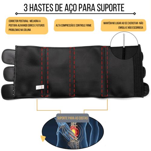 Cinta Abdominal Masculina de Alta Compressão com Trama de Aço