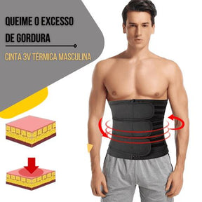 Cinta Abdominal Masculina de Alta Compressão com Trama de Aço