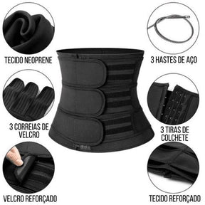 Cinta Abdominal Masculina de Alta Compressão com Trama de Aço