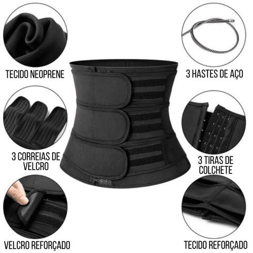 Cinta Abdominal Masculina de Alta Compressão com Trama de Aço