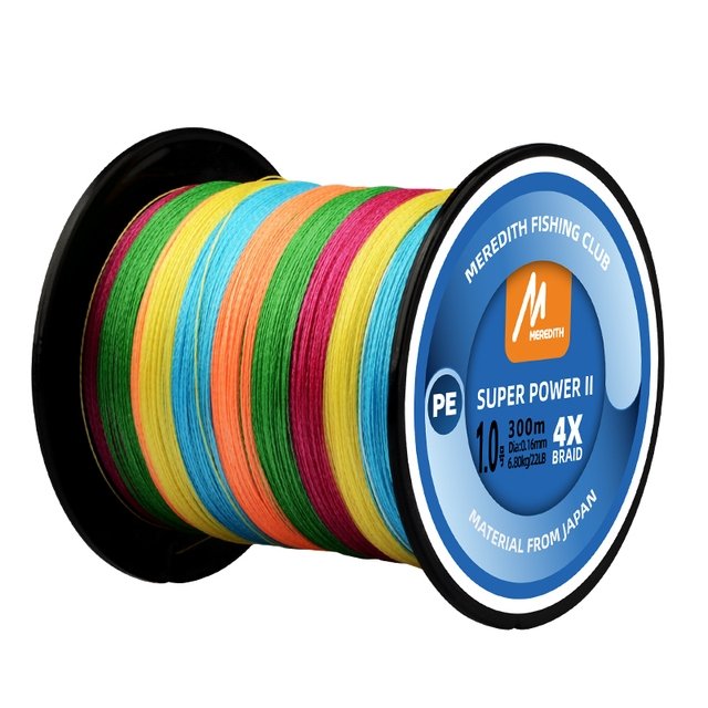 Linha Multifilamento Meredith SUPER POWER II 4X PE - 300m - 20 a 80lb - Várias Cores