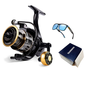 Molinete de Pesca Shimano Drag de Até 15kg Com 19 Rolamentos Sistema de Rotação Super Suave + Óculos De Sol Polarizado De Brinde