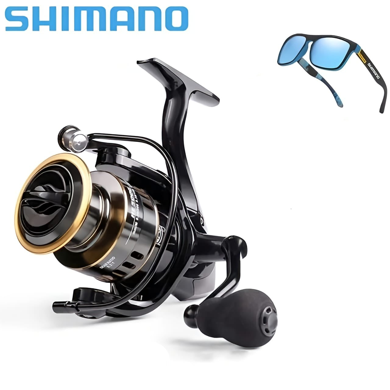 Molinete de Pesca Shimano Drag de Até 15kg Com 19 Rolamentos Sistema de Rotação Super Suave + Com Óculos De Sol Polarizado De Brinde