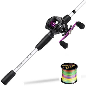 Kit de Pesca Sougayilang Carretilha de Alta Performance e Vara Leve 1.98m