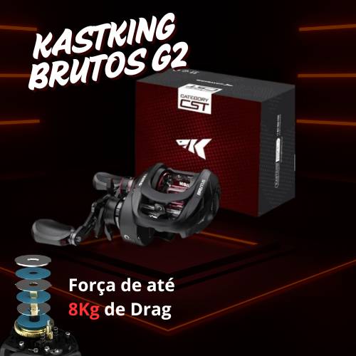 Kit Brutos  - Kastking-Brutos G2 - Vara Carbon Scorpion - 1.8m/4p - 5 Iscas Poppers