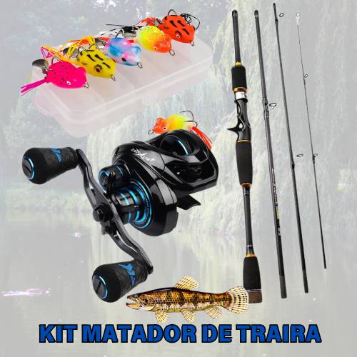 Kit Matador de Traíra - Kastking-Crixus 7 - Vara Pro Carbono - 1.8m/4p - 5 iscas Frog