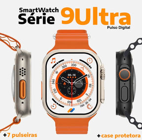 SmartWatch Serie 9 Ultra + Kit com 7 Pulseira (BRINDE!) + Case de Proteção (BRINDE!)